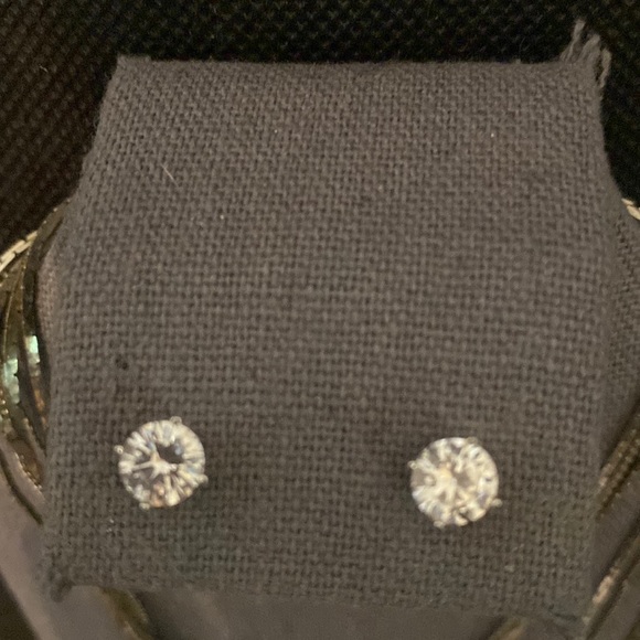 Vintage tri-strand silver long necklace with rhinestone earrings - Picture 2 of 8